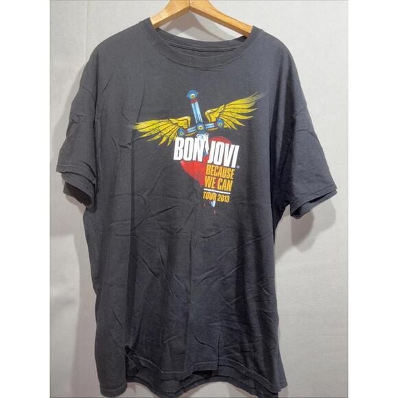 Bon Jovi‎ Because We Can 2013 Tour Graphic Concert T Shirt XL - Picture 1 of 8
